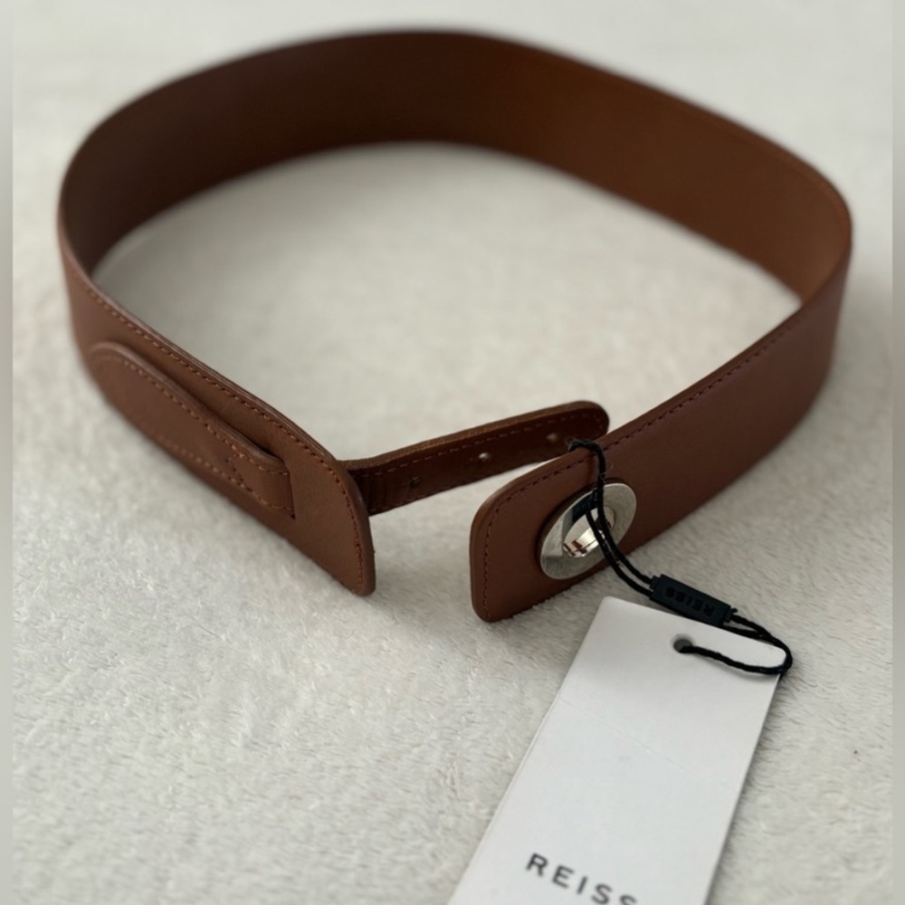Reiss Tan Wide Waist Belt
